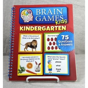 Brain Games Kids Kindergarten Activity Book Spiral Workbook 75 Questions